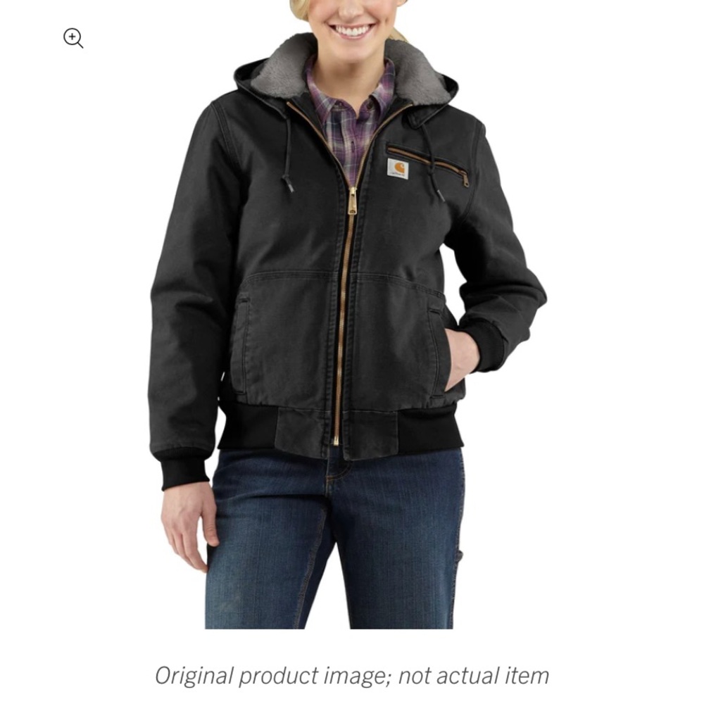 weathered duck wildwood Carhartt jacket w Sherpa fleece lining no hood